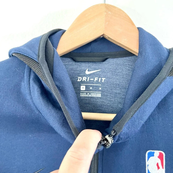 Nike Dri-Fit NBA Basketball Navy Blue Zip-Up Hoodie Sweatshirt Size Medi… - Picture 2 of 10